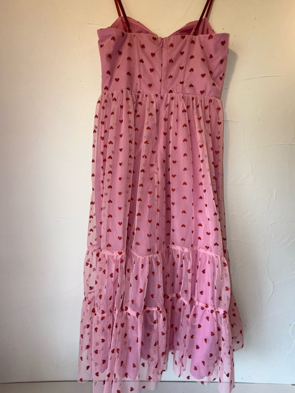 Betsey Johnson Pink Heart Print Midi Dress - Picture 4 of 13